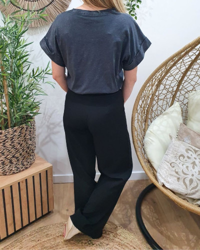 T-shirt femme gris délavé Léopard is the new black
