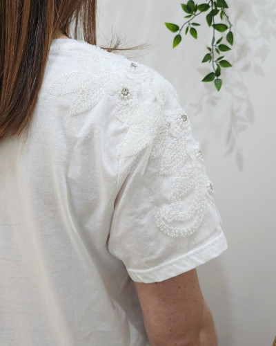 T-shirt femme blanc Perlita
