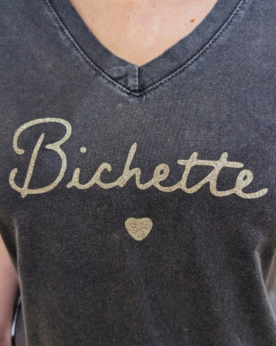 T-shirt femme Bichette paillettes