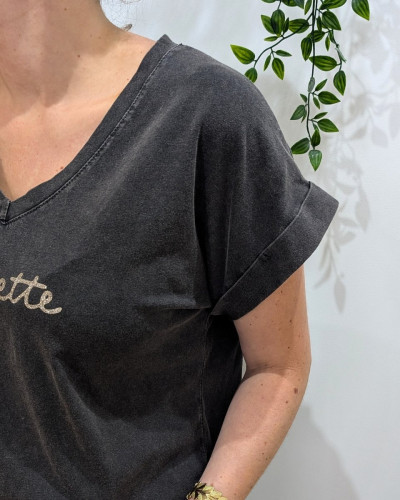 T-shirt femme Bichette paillettes