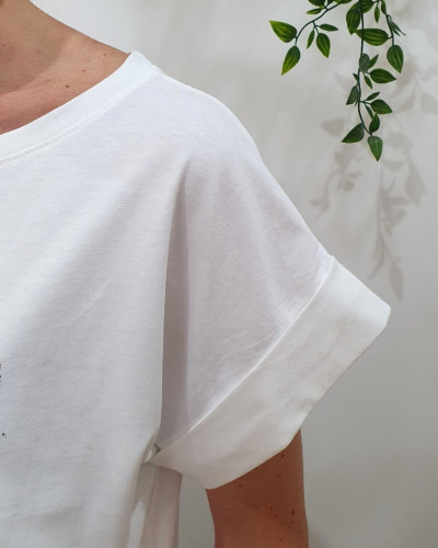 T-shirt femme blanc California 163 multicolore