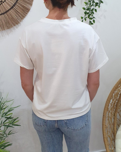 T-shirt femme blanc Organics vibes