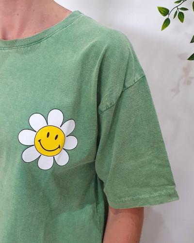 T-shirt femme vert Smile More multicolore