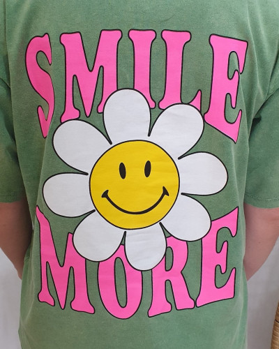 T-shirt femme vert Smile More multicolore