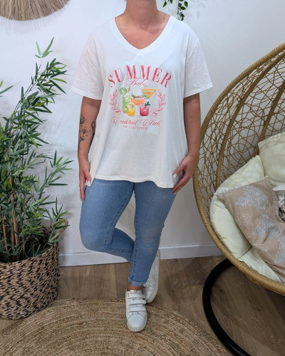 T-Shirt femme oversize Summer babe cocktail club