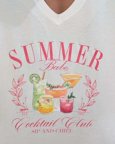 T-Shirt femme oversize Summer babe cocktail club