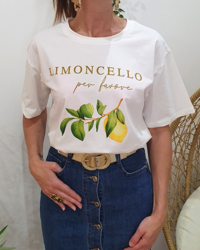 T-Shirt femme écru Limoncello per favore