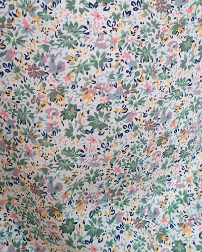 Top femme à bretelles écru petites fleurs vertes Sophie