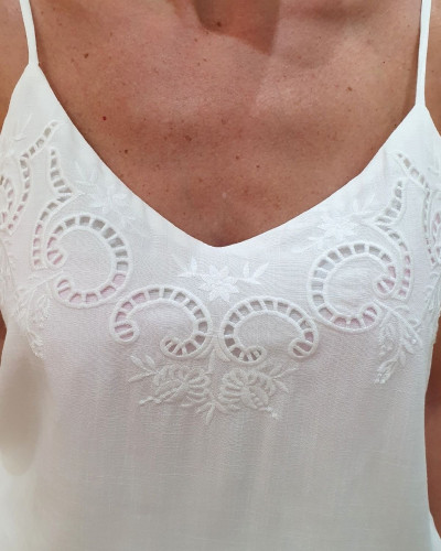 Top femme à bretelles blanc Isaé