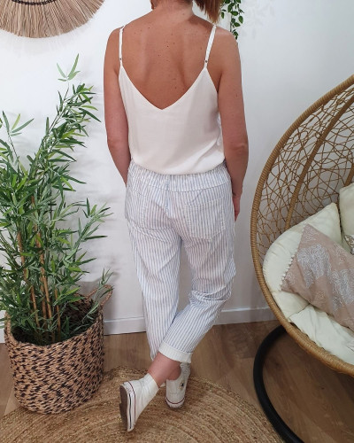 Top femme à bretelles blanc Isaé