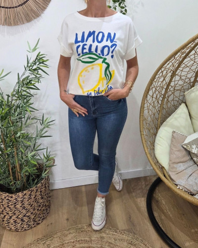 T-Shirt femme ecru limoncello?