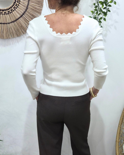 T-Shirt femme écru Zéphine manches longues