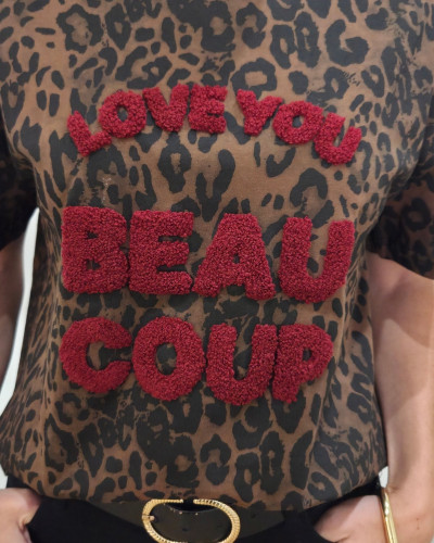 T-Shirt femme léopard love you beaucoup