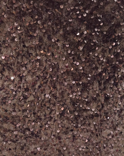 Top femme grande taille velours à sequins et dentelle