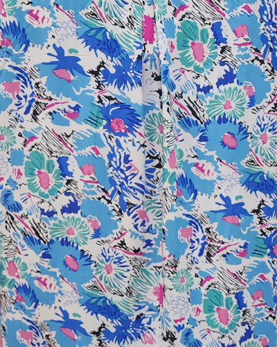 Tunique femme fleurie bleu Mégane
