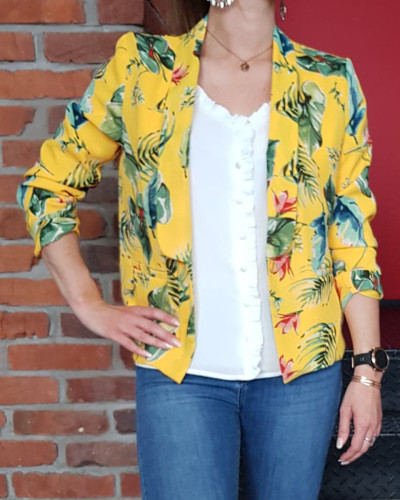 Veste tailleur jaune best sale