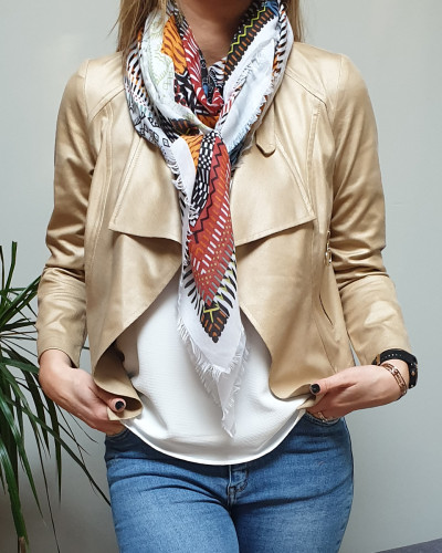 Veste beige suédine fluide