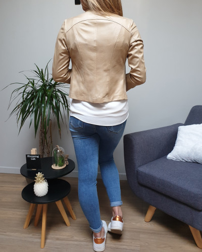 Veste beige suédine fluide