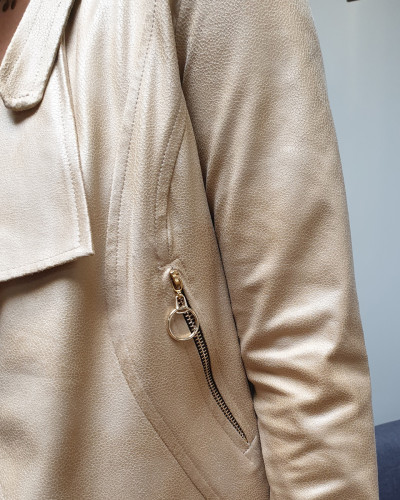 Veste beige suédine fluide