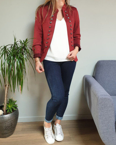 Veste officier hot sale femme rouge