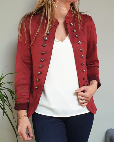 Veste officier rouge bordeaux