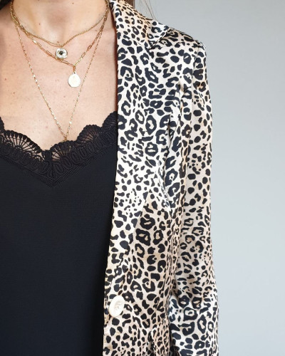 Veste on sale tailleur leopard
