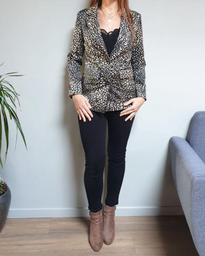 Veste best sale tailleur leopard
