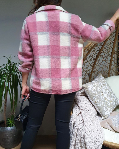 Veste a hotsell carreau rose