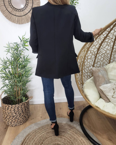 Veste blazer unie noire