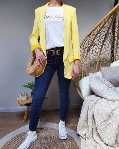 Veste blazer jaune deals