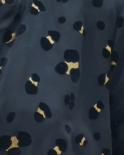 Bombers femme noir motif léopard velour et or