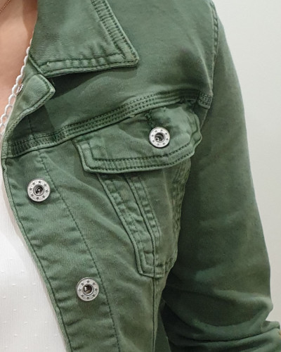 Veste jean sales femme kaki