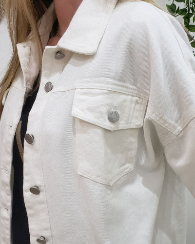 Veste en jean fluide blanche