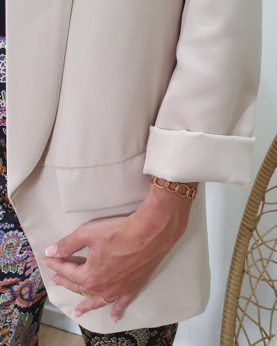 Veste blazer femme unie beige