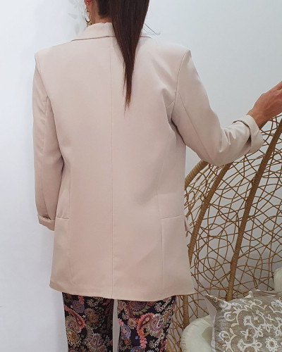 Veste blazer femme unie beige