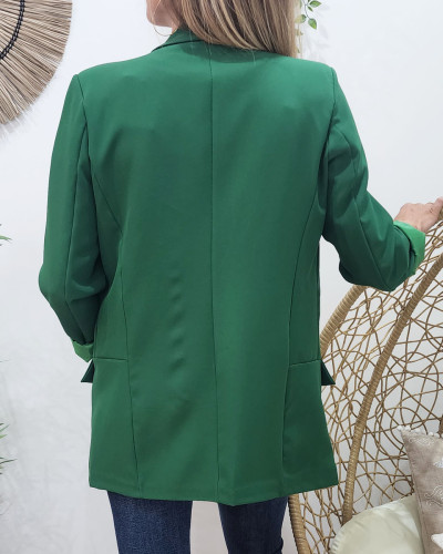 Veste blazer femme unie vert gazon