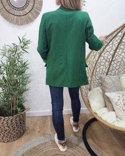 Veste blazer femme unie vert gazon