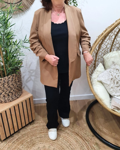 Blazer femme grande taille manches 3/4