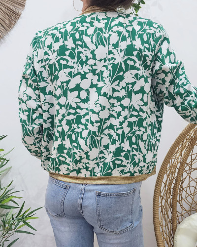 Bombers femme vert et blanc Thaïs