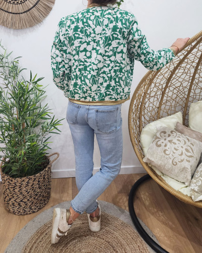 Bombers femme vert et blanc Thaïs