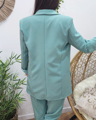 Veste blazer femme unie vert agate