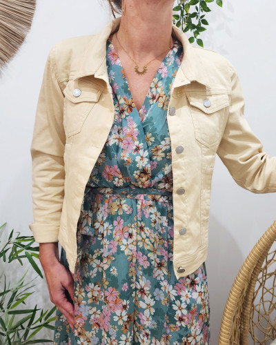 Veste femme en jean beige