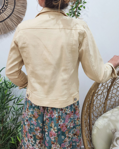 Veste femme en jean beige