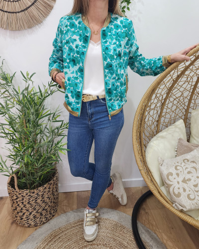 Bombers femme vert turquoise Claire