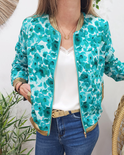 Bombers femme vert turquoise Claire