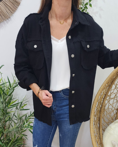 Veste femme noire broderies et sequins Juana