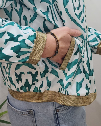 Bombers femme vert et écru Augusta