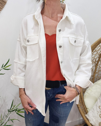 Veste femme écrue broderies et sequins Juana