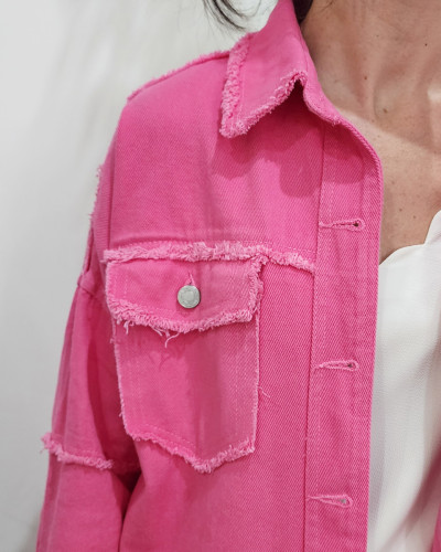 Veste femme rose fuchsia broderies et sequins Juana