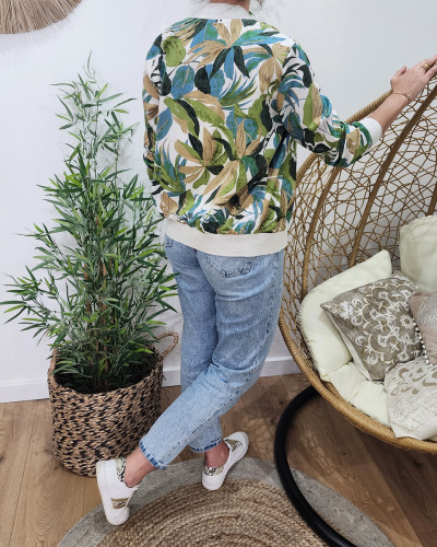 Bombers femme vert et bleu Lilya